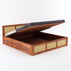 Sheesham Wood Queen Size Bed with Hydraulic Storage Wooden Double Bed Cot Palang Furniture for Bedroom Living Room Home Furniture