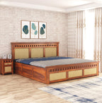 Sheesham Wood King Size Kuber Bed with Storage for Bedroom Living Room Home Hotel Wooden Double Bed Cot Palang with Box Storage Furniture