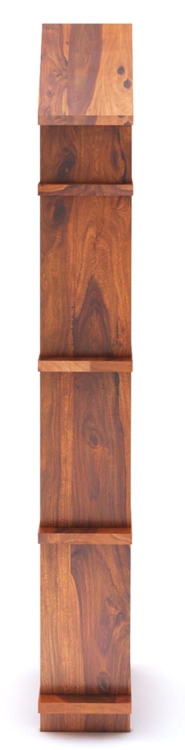 Sheesham Wood Hut Shape Wall Shelves Wall Mounted Display Rack Storage Organizer Corner Hanging Shelf for Living Room Bedroom Home Office D�cor