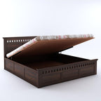 Sheesham Wood King Size Kuber Bed with Box Storage for Bedroom Living Room Home Hotel Wooden Double Bed Cot Palang Furniture