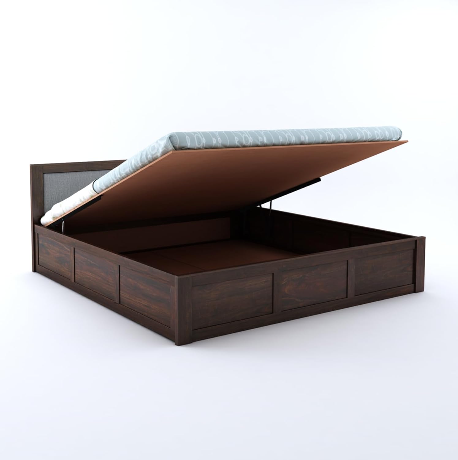 Sheesham Wood Queen Size Bed with Hydraulic Storage for Bedroom Living Room Home Hotel Furniture Wooden Double Bed Cot Palang for Guest Room