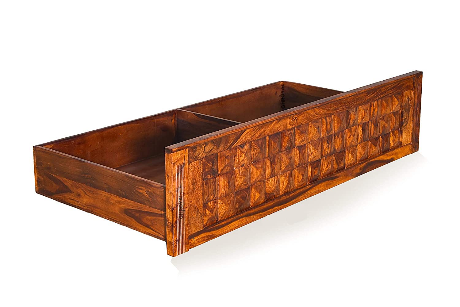 Sheesham Wood Queen Size Bed with Front Opening Box Storage for Bedroom Living Room Home Hotel Wooden Double Bed Cot Palang Furniture