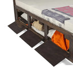 Wood Crafter King Size Bed With Both Side Opening - Walnut Finish