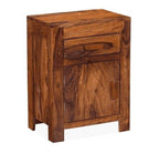 Sheesham Wood Bedside Table with Cabinet Storage Night Stand Sofa Side Table End Table Furniture for Living Room Home Office