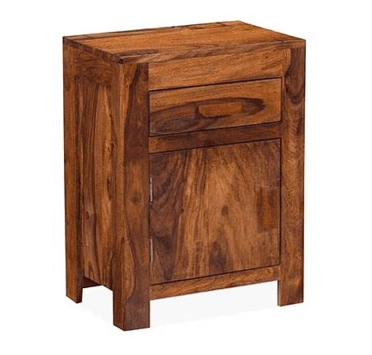 Sheesham Wood Bedside Table with Cabinet Storage Night Stand Sofa Side Table End Table Furniture for Living Room Home Office