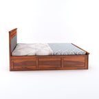 Sheesham Wood King Size Box Storage Bed Home Wooden Double Bed Cot Palang for Living Room and Hotels