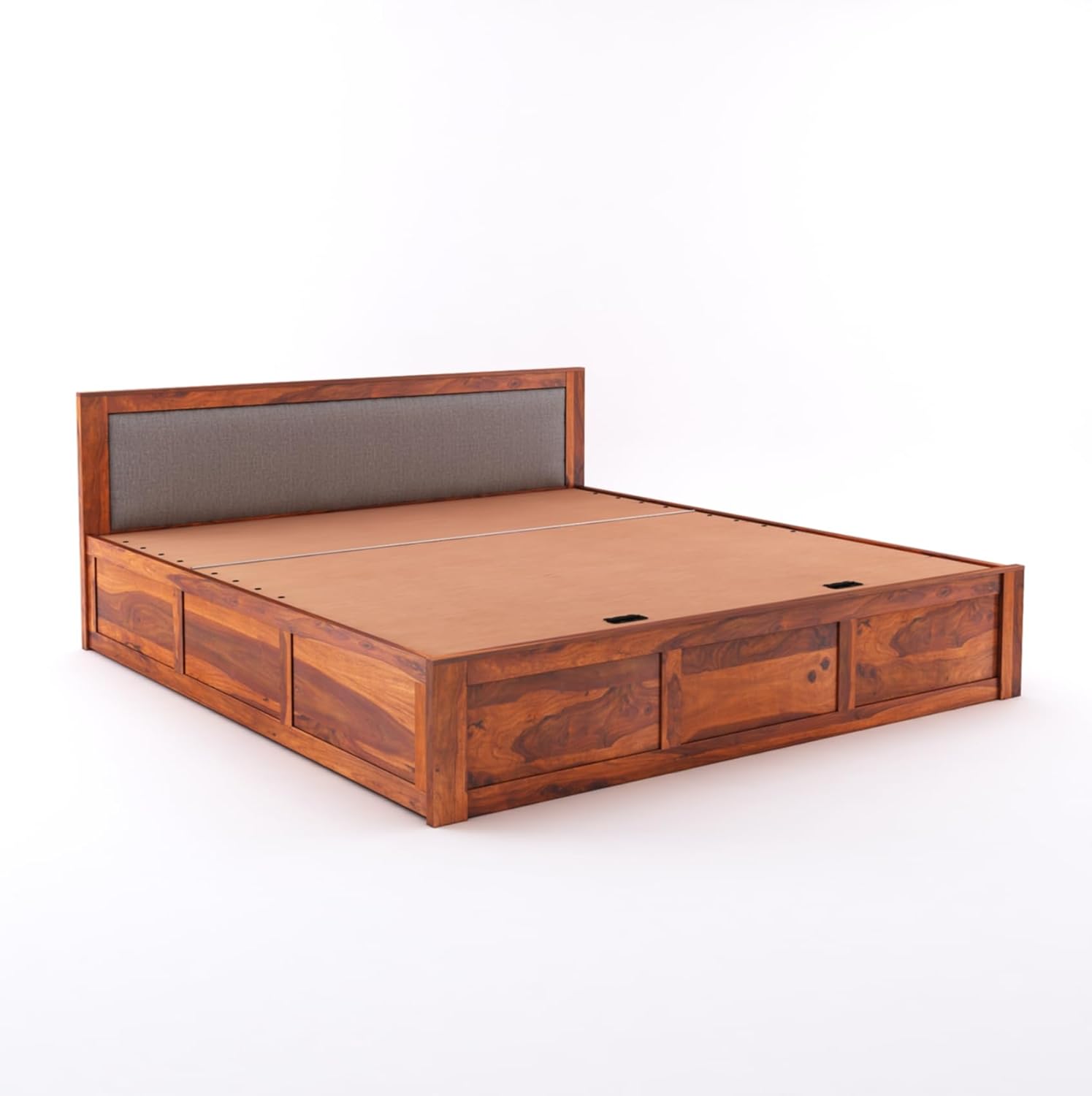 Goyal Handicraft Sheesham Wood King Size Bed with Hydraulic Storage for Bedroom Living Room Home Hotel Furniture Wooden Double Bed Cot Palang for Guest Room (Honey Finish) | 1 Year Warranty