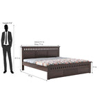 Double Bed Cot Palang With Headboard King Size - Walnut Finish (WS)