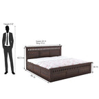 Wood Crafter King Size Bed With Box Storage - Walnut Finish