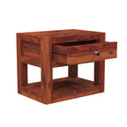 Sheesham Wood Bedside Table with Cabinet Storage Night Stand Sofa Side Table End Table Furniture for Living Room Home Office