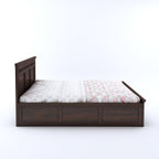 Wood Crafter King Size Bed With Box Storage - Walnut Finish