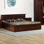 Sheesham Wood King Size Kuber Bed with Box Storage for Bedroom Living Room Home Hotel Wooden Double Bed Cot Palang Furniture