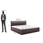 Wood Headboard Panel Queen Size Bed | Walnut Finish