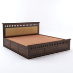 Sheesham Wood King Size Box Storage Bed Home Wooden Double Bed Cot Palang for Living Room and Hotels