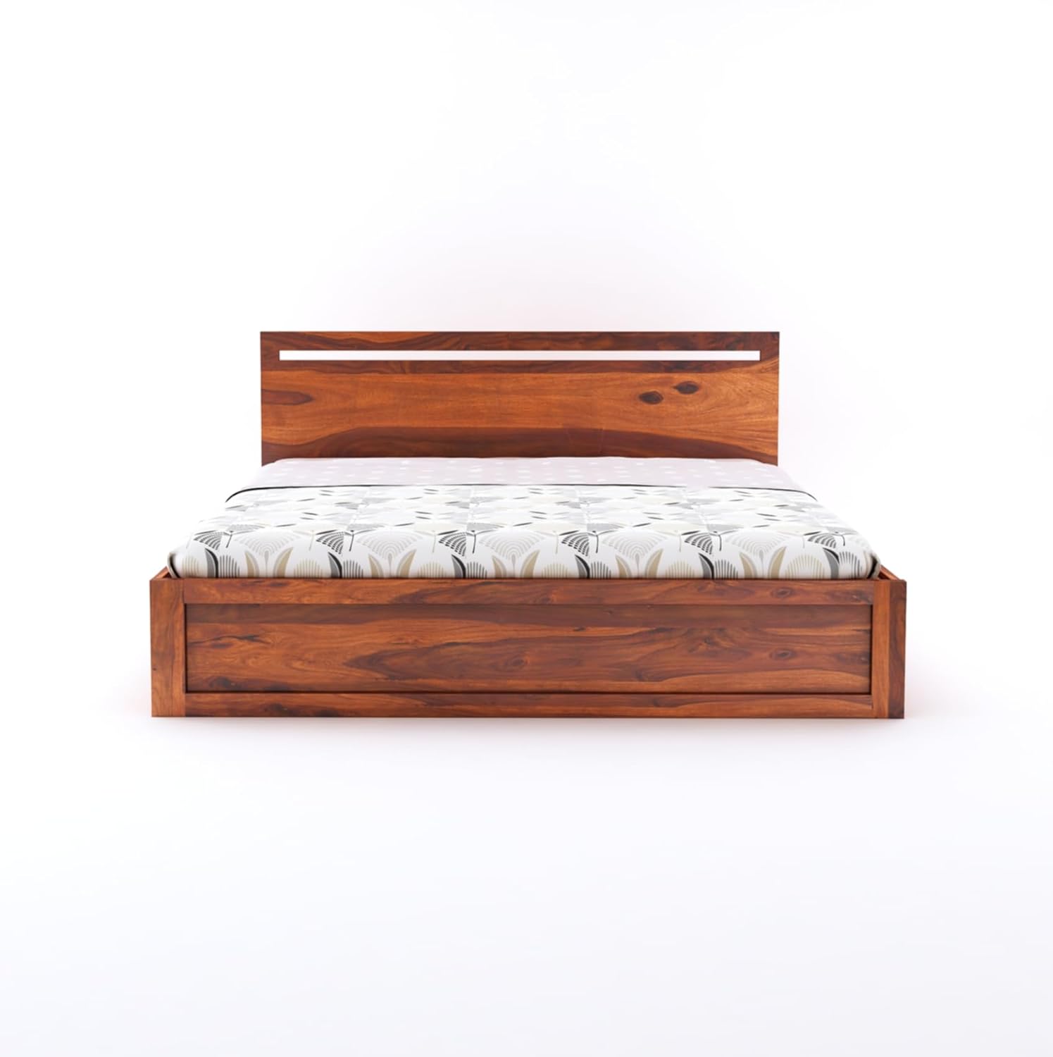 Sheesham Wood Queen Size Bed with Storage for Bedroom Living Room Home Hotel Bed with Headboard Pannel Wooden Double Bed Cot Palang Furniture