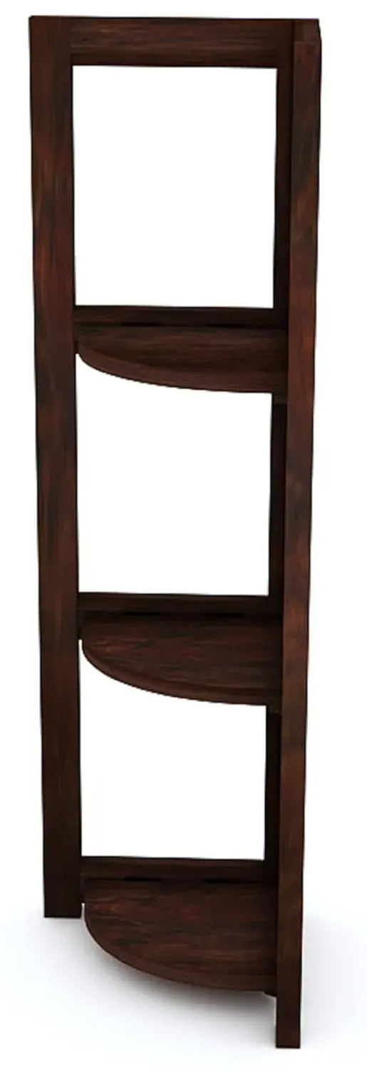 3 Tier Corner Shelf & Bookshelf - Walnut Finish