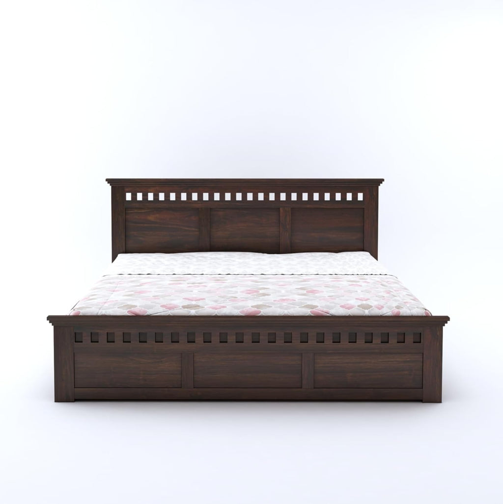 Sheesham Wood King Size Kuber Bed with Box Storage for Bedroom Living Room Home Hotel Wooden Double Bed Cot Palang Furniture
