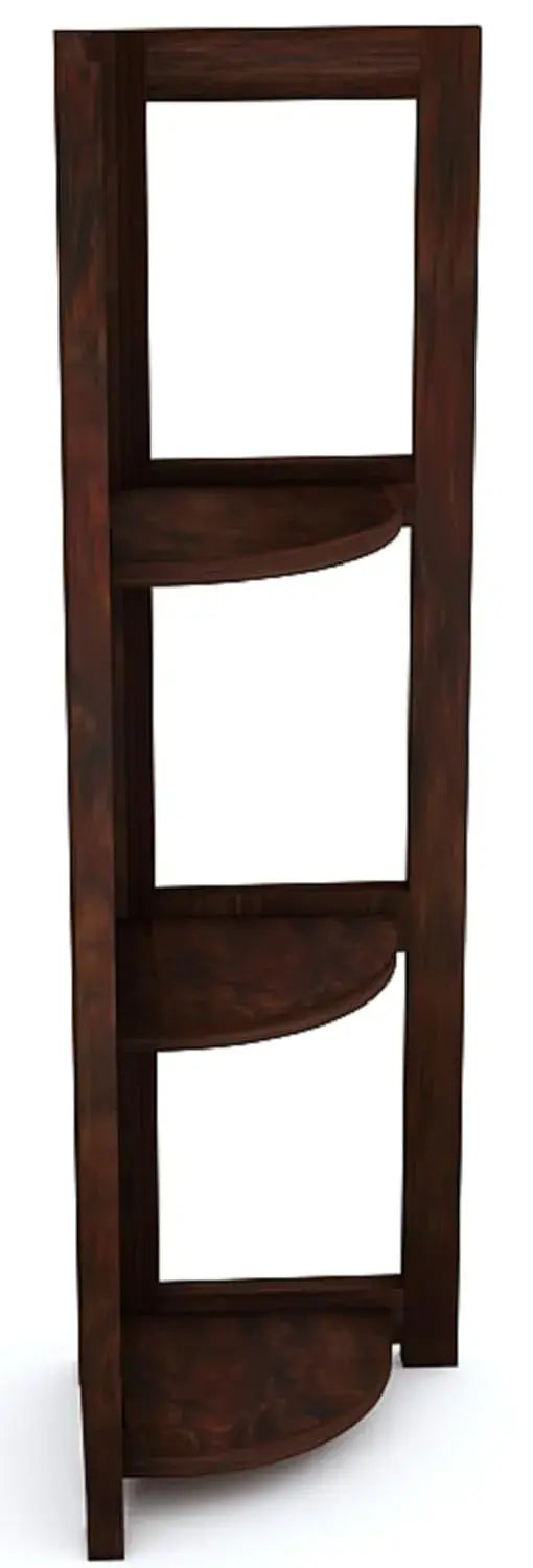 3 Tier Corner Shelf & Bookshelf - Walnut Finish