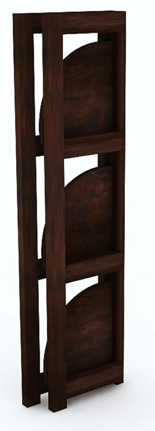 3 Tier Corner Shelf & Bookshelf - Walnut Finish