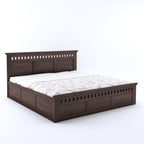 Sheesham Wood King Size Kuber Bed with Box Storage for Bedroom Living Room Home Hotel Wooden Double Bed Cot Palang Furniture