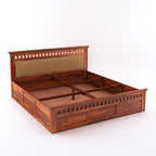 Sheesham Wood King Size Box Storage Bed Home Wooden Double Bed Cot Palang for Living Room and Hotels