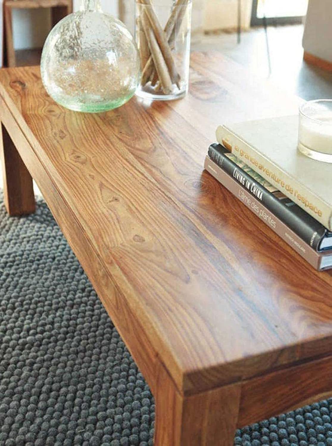 Sheesham Wood Coffee Table Without Storage Wooden Teapoy Tea Table Center Table Furniture for Bedroom Living Room Home and Office