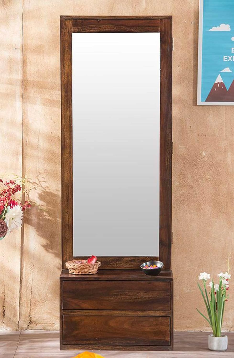 Dressing Table With Mirror - Bronze 2 Drawer