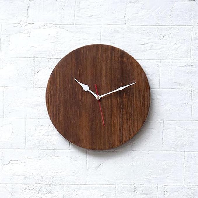 Goyal Handicraft Sheesham Wood Analog Wall Clock Classic Clock Contemporary Solid Wooden Frame Handcrafted Hanging Analog Wall Clock Round for Décor Home Living Room (Brown)