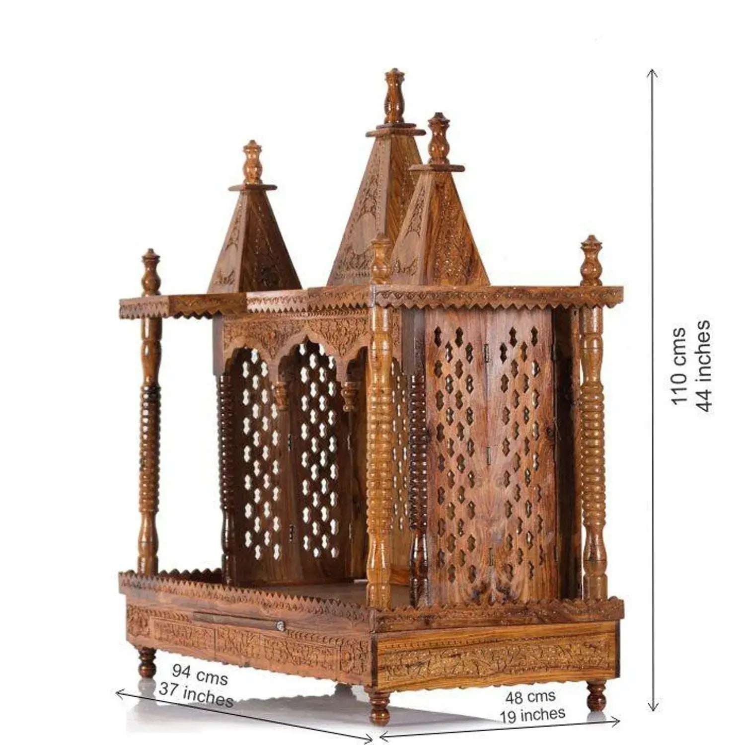 Sheesham Wood Wall Mount Temple - Design 2