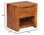 Sheesham Wood Bedside Table with Cabinet Storage Night Stand Sofa Side Table End Table Furniture for Living Room Home Office