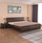 Double Bed Cot Palang With Headboard King Size - Walnut Finish (WTS)