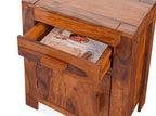 Sheesham Wood Bedside Table with Cabinet Storage Night Stand Sofa Side Table End Table Furniture for Living Room Home Office