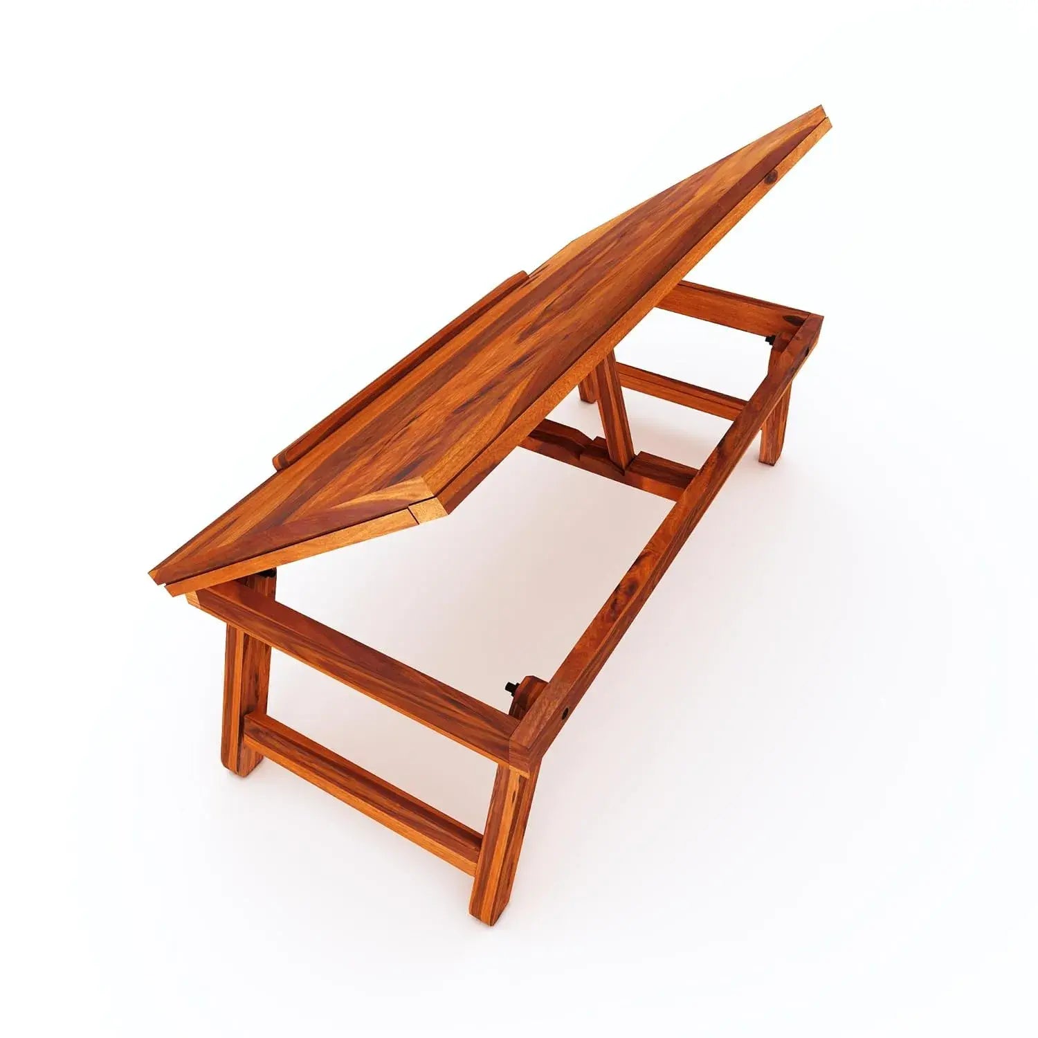 Rectangle Laptop Desk And Study Table - Honey Finish