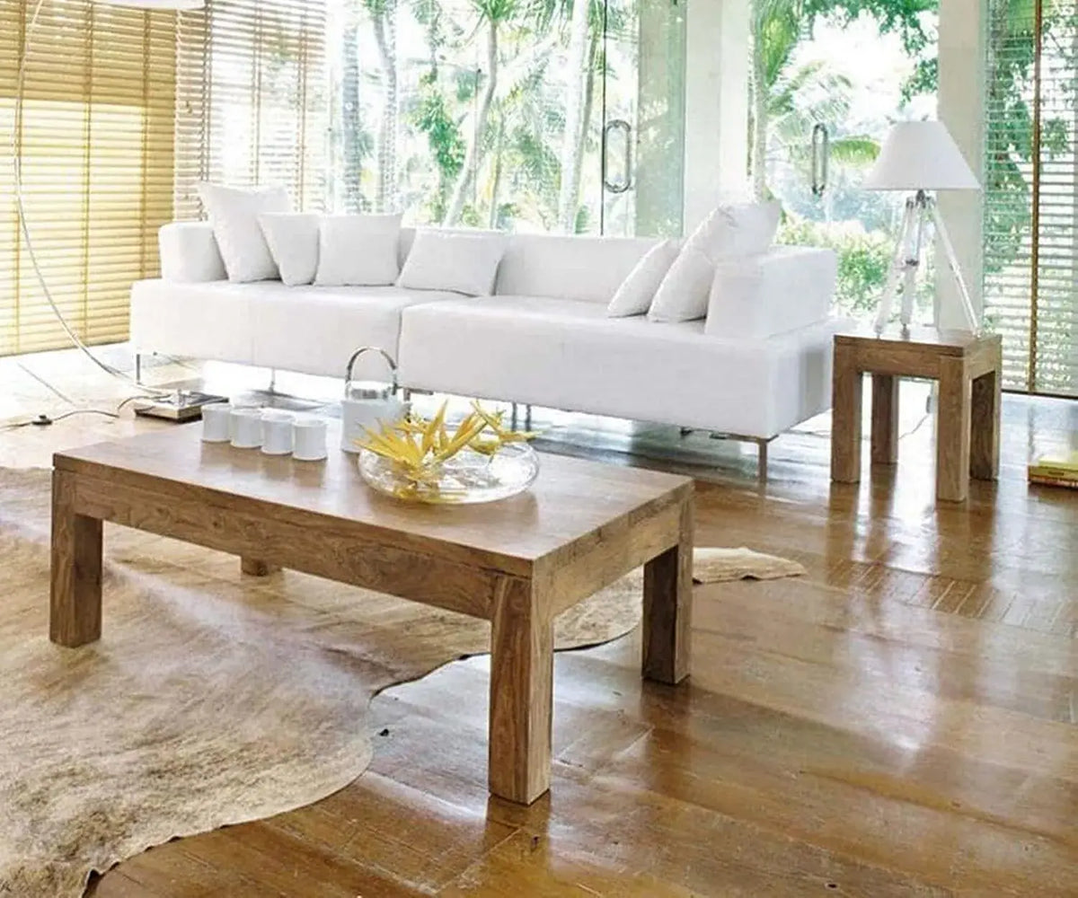Coffee Table Without Rug Coffee Table Without Storage | Honey Finish – Goyal Handicraft