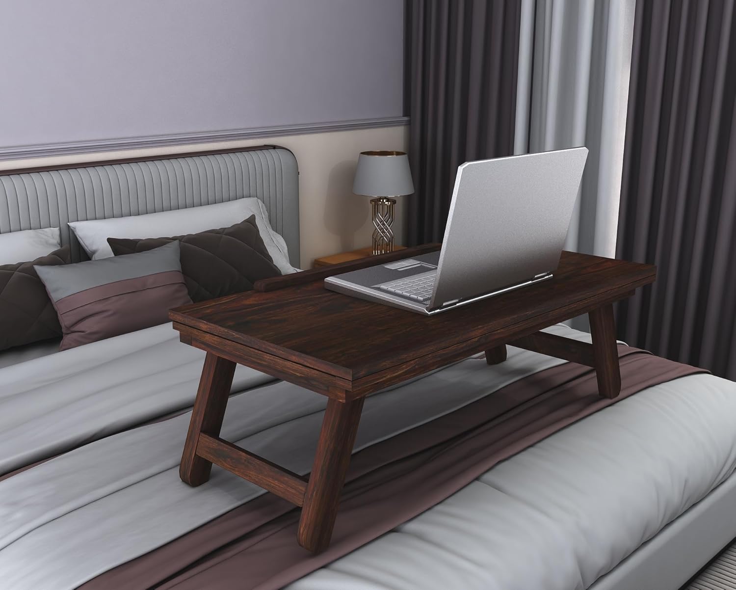 Rectangle Laptop Desk And Study Table - Walnut Finish