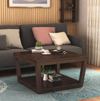 Coffee Table with Open Shelf Storage - Walnut Finish