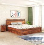 Sheesham Wood King Size Cane Bed with Storage | 1 Year Warranty | Wooden Double Bed Cot Palang for Bedroom & Living Room Furniture