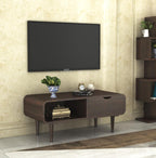 Sheesham Wood TV Cabinet with 1 Drawer and Open Shelf Storage TV Stand Table Wooden Entertainment Unit for Living Room Home