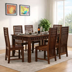 Amer Solid Sheesham Wood 6 Seater Dining Set | Natural Finish