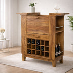 Bar Cabinet For Wine Bottle And Display Unit - Natural-Finish-2