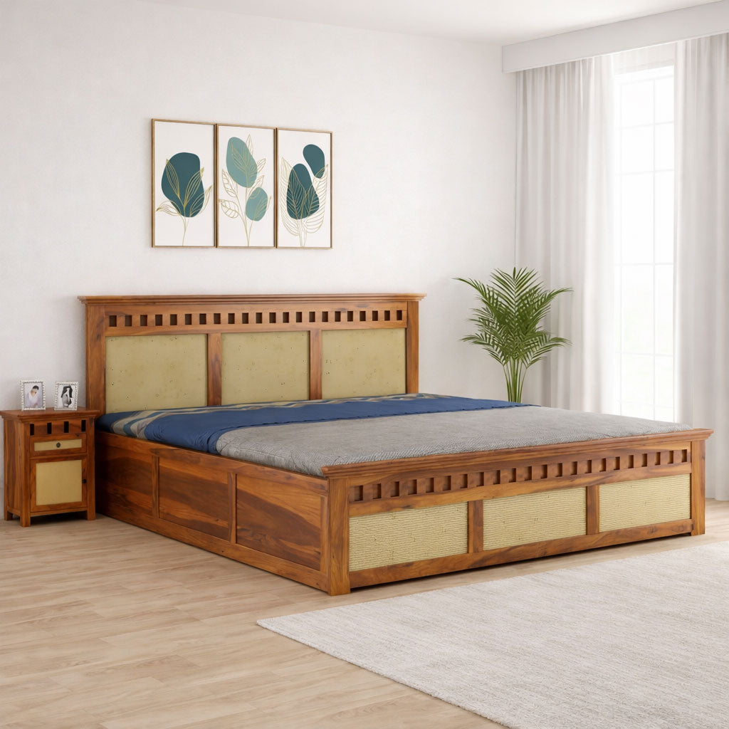 Bed With Storage | King Size Cot With Box Storage