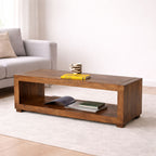 Coffee Table With Shelf Storage | Natural_Finish