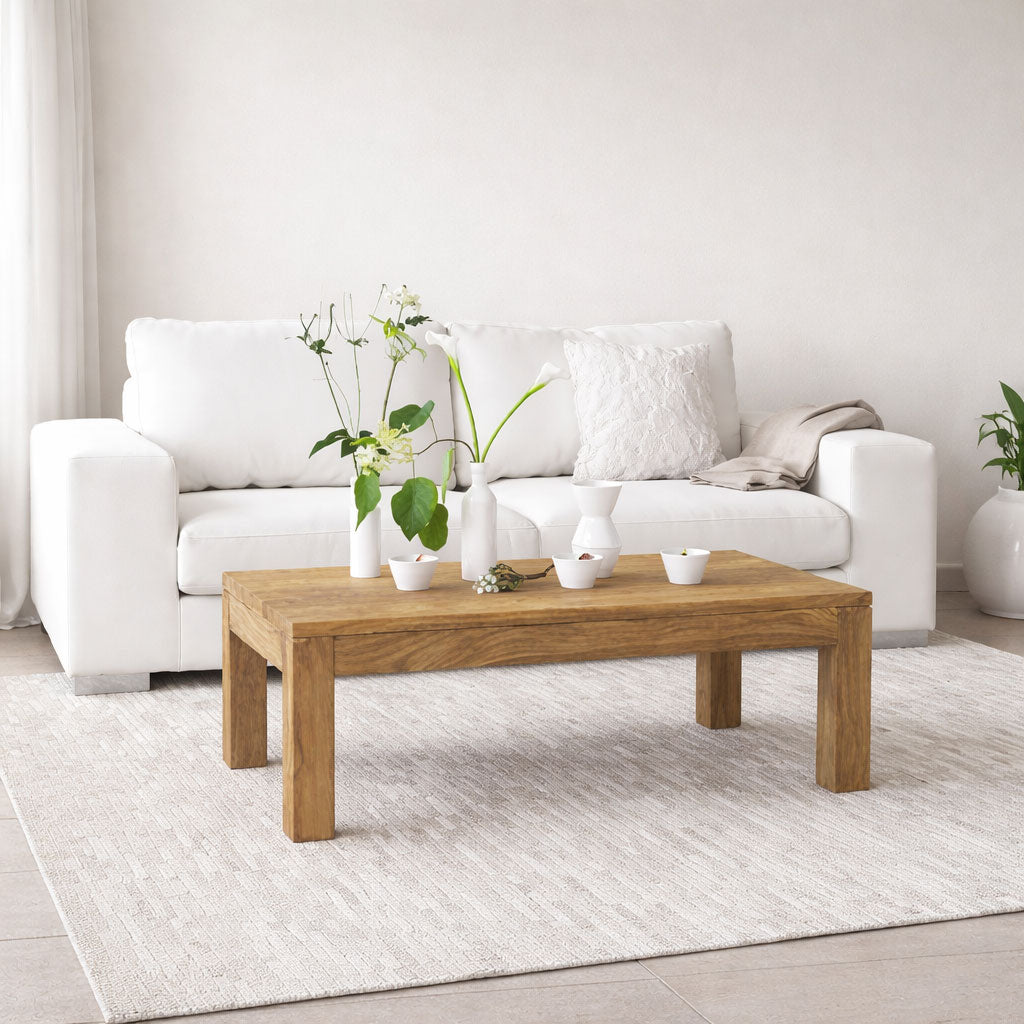 Coffee Table Without Storage | Honey Finish