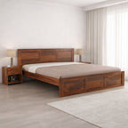 Double Bed Cot Palang With Headboard King Size - Honey Finish (WTS)