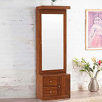 Wood Dressing Table with Mirror Wooden Makeup Vanity Table with 2 Drawer and 1 Door Storage Furniture for Bedroom Living Room Home