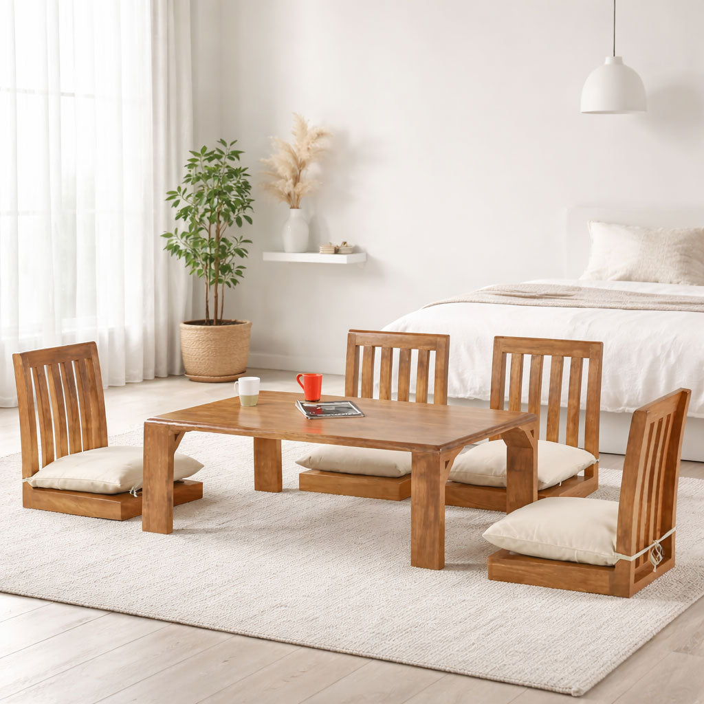 Japanese 4 Seater Dining Table | Stone Finish