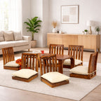 Japanese 6 Seater Dining Table | Honey Finish