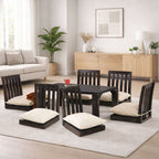 Japanese 6 Seater Dining Table | Walnut Finish