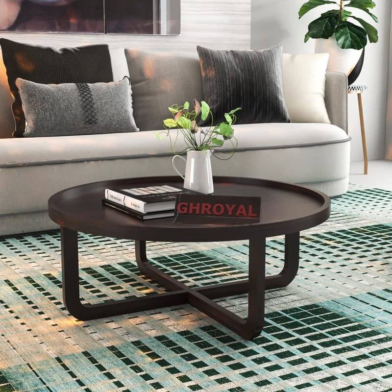 Round Center Coffee Table | Walnut Finish
