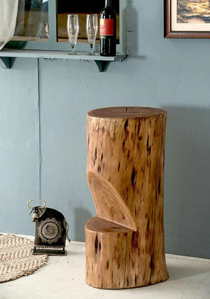 Solid Wood INDIANA LOG Bar Stool / Bar Chair